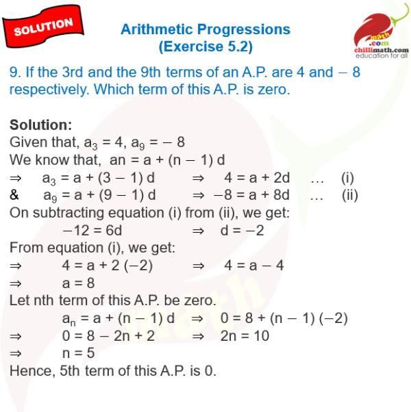 Ncert Solutions Class 10 Chapter 5 Arithmetic Progressions Exercise 5.2 ...