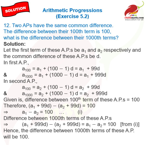 Ncert Solutions Class 10 Chapter 5 Arithmetic Progressions Exercise 5.2 ...