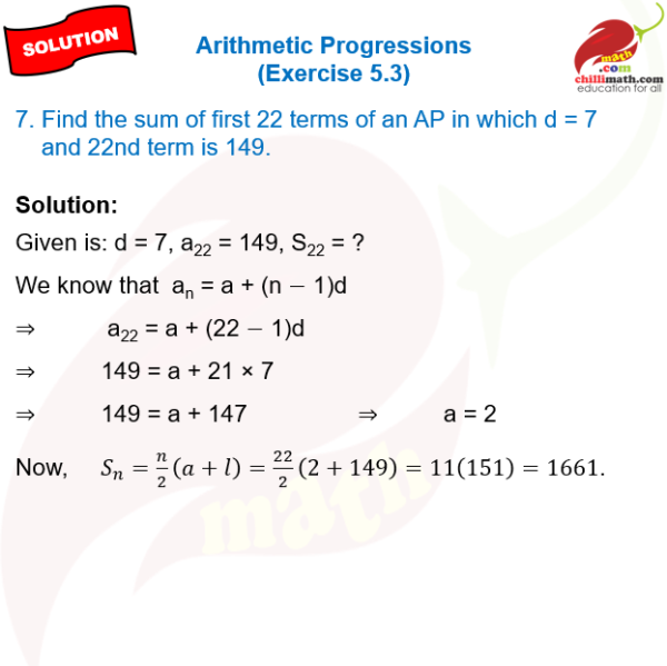 Ncert Solutions Class 10 Chapter 5 Arithmetic Progressions Exercise 5.3 ...