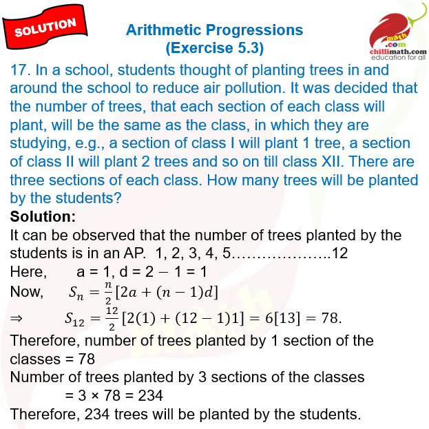 Ncert Solutions class 10 Arithmetic Progressions Exercise 5.3