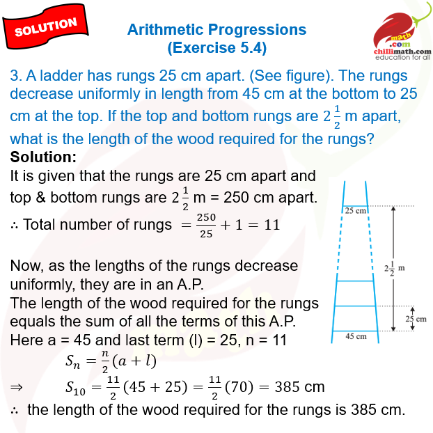 Ncert Solutions class 10 Arithmetic Progressions Exercise 5.4