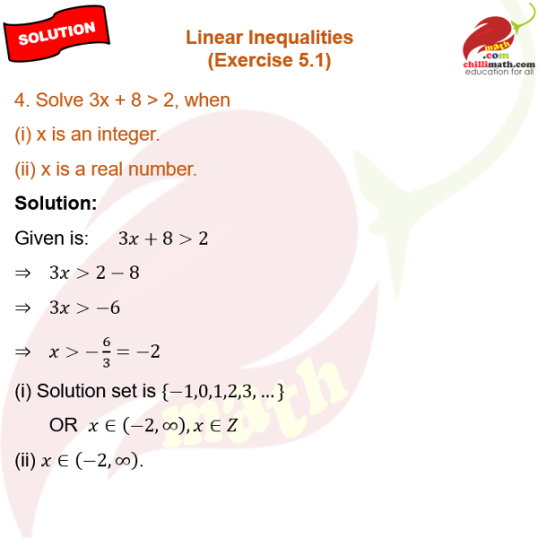 Ncert Solutions Class 11 Chapter 5 Linear Inequalities Exercise 5.1 ...