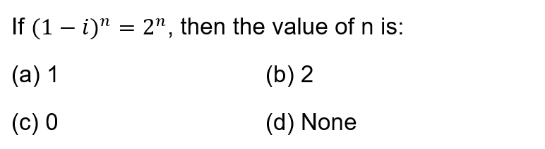 Class 11 Complex Numbers and Quadratic Equations math MCQ Test