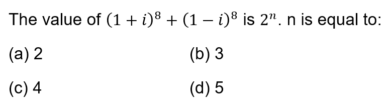 Class 11 Complex Numbers and Quadratic Equations math MCQ Test