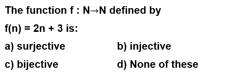 Class 12 Functions Multiple Choice Questions