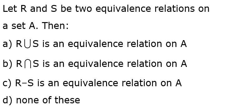 Class 12 Relations Multiple Choice Questions