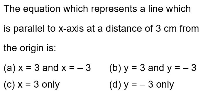 Class 09 Linear Equations In Two Variables Multiple Choice Questions