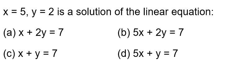 Class 09 Linear Equations In Two Variables Multiple Choice Questions