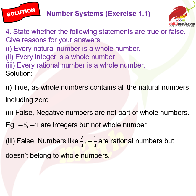 Ncert solutions class 9 exercise 1 question 4