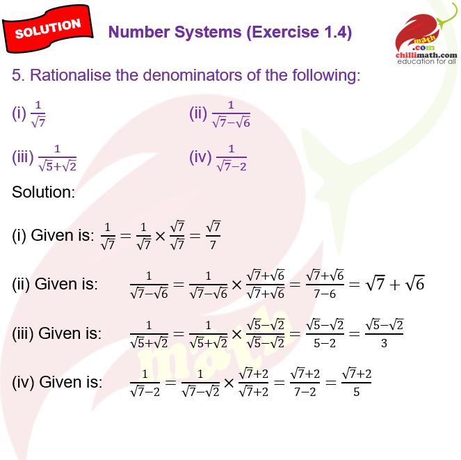 Ncert solutions class 9 chapter 1 exercise 4 question 5