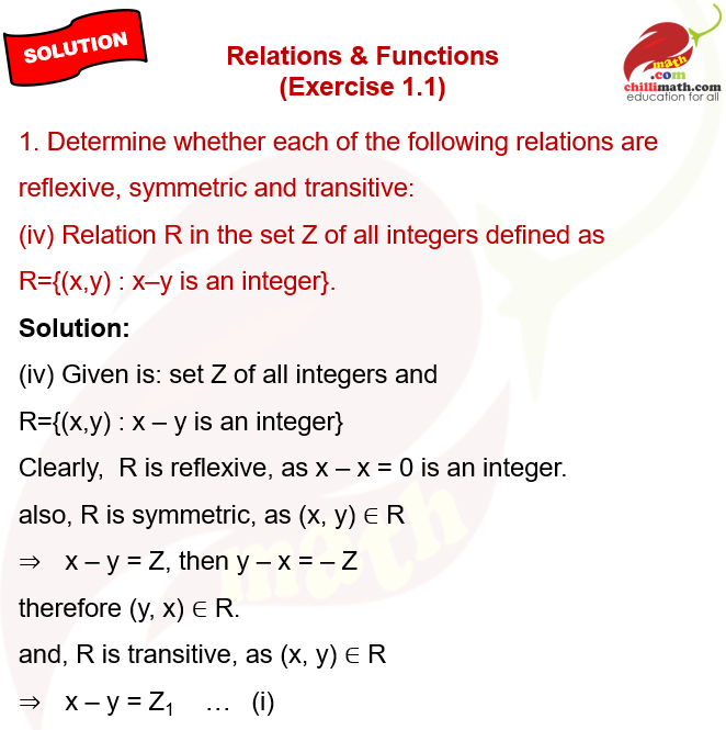 Ncert solutions class 12 chapter 1 exercise 1