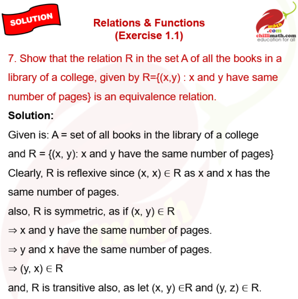 Ncert Solutions Class 12 Chapter 1 Relations and Functions Exercise 1.1 ...