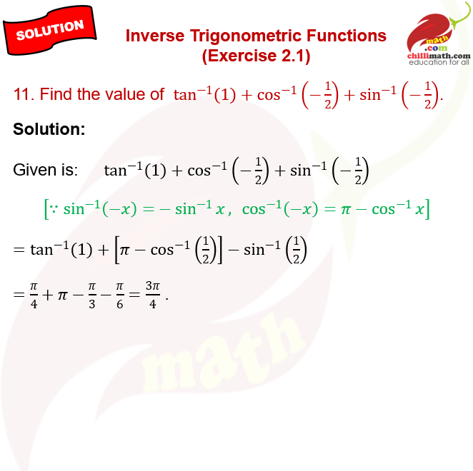 Ncert solutions class 12 chapter 2 Inverse Trigonometric Functions exercise 1