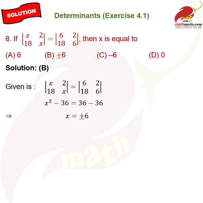 Ncert Solutions class 12 chapter 4 exercise 1 question 8