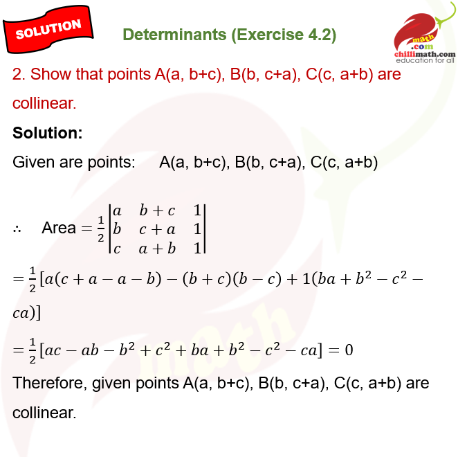 Ncert Solutions class 12 chapter 4 exercise 2 question 2