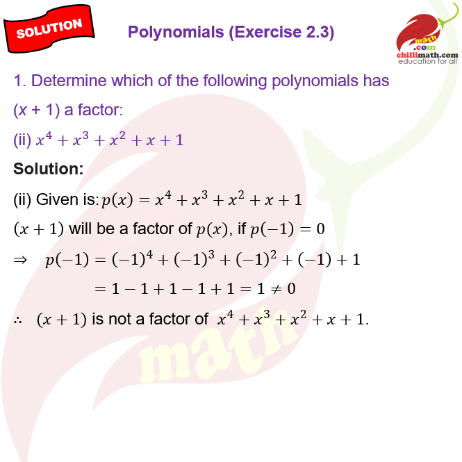 Ncert solutions class 9 chapter 2 exercise 3 question 1 part 2
