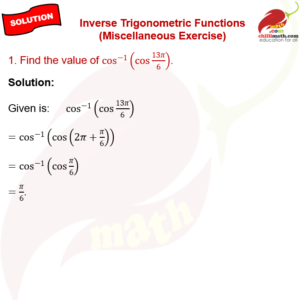 Ncert Solutions Class 12 Chapter 2 Inverse Trigonometric Functions ...
