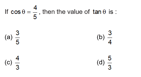 Class 10 Introduction to Trigonometry mcq