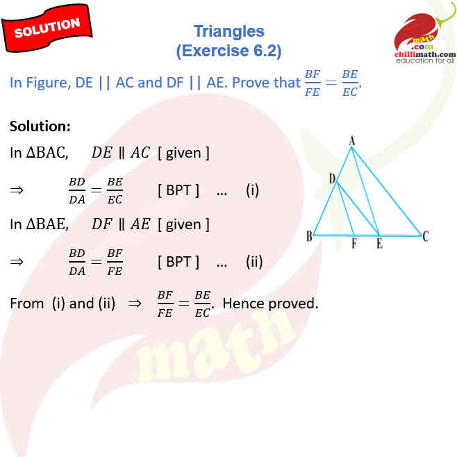 Ncert Solutions Class 10 Chapter 6 Triangles Exercise 6.2 Question 4