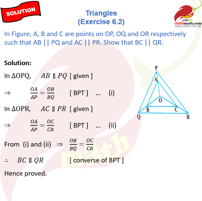 Ncert Solutions Class 10 Chapter 6 Triangles Exercise 6.2 Question 6