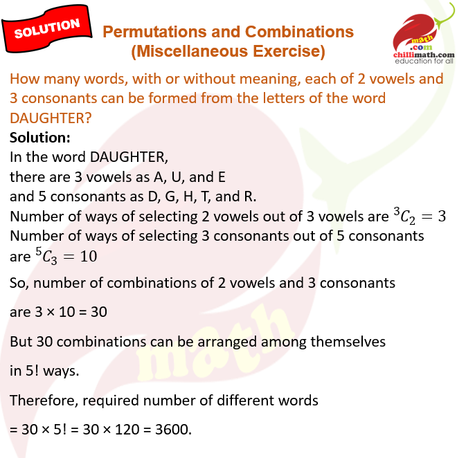 Ncert Solutions Class 11 Chapter 6 Permutations and Combinations Miscellaneous Exercise Question 1