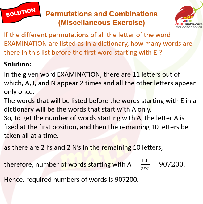 Ncert Solutions Class 11 Chapter 6 Permutations and Combinations Miscellaneous Exercise Question 4