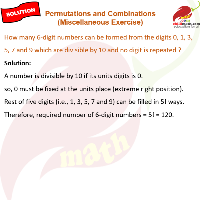 Ncert Solutions Class 11 Chapter 6 Permutations and Combinations Miscellaneous Exercise Question 5