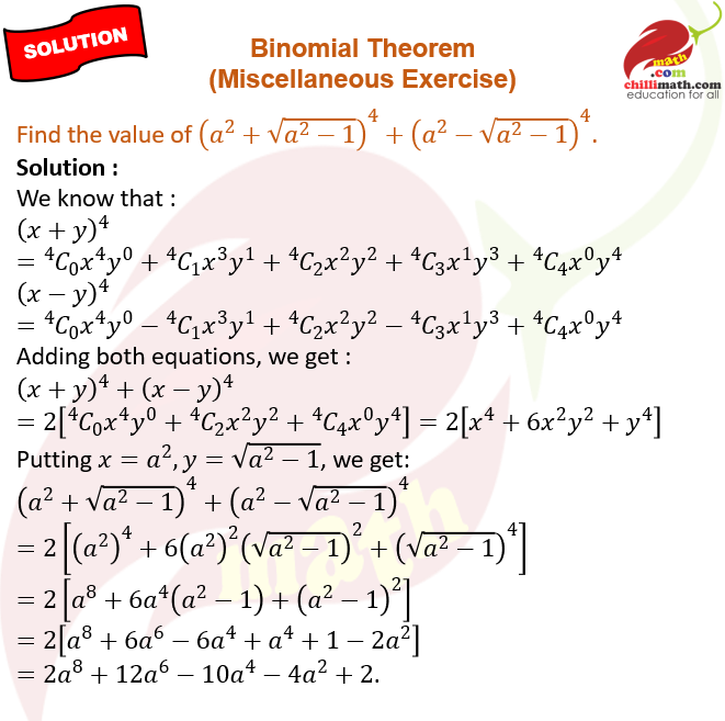 Ncert Solutions Class 11 Chapter 7 Binomial Theorem Miscellaneous Exercise Question 3