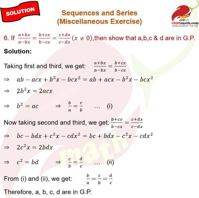 Ncert Solutions Class 11 Chapter 8 Sequences and Series Miscellaneous Exercise Question 6