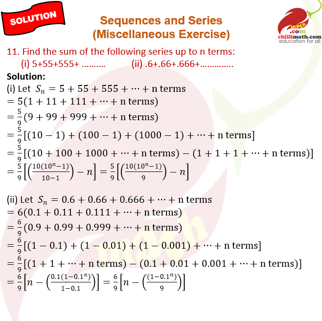 Ncert Solutions Class 11 Chapter 8 Sequences and Series Miscellaneous Exercise Question 11