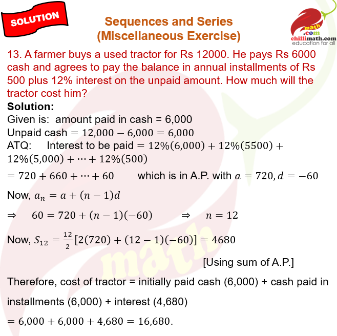 Ncert Solutions Class 11 Chapter 8 Sequences and Series Miscellaneous Exercise Question 13