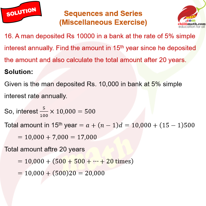 Ncert Solutions Class 11 Chapter 8 Sequences and Series Miscellaneous Exercise Question 16