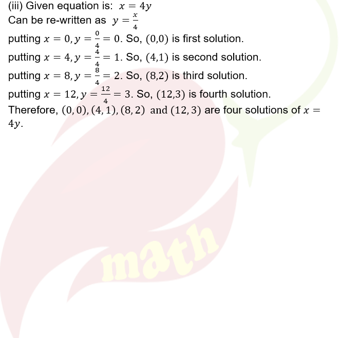 Ncert Solutions Class 9 Chapter 4 Linear Equations in Two Variables Exercise 4.2 Question 2