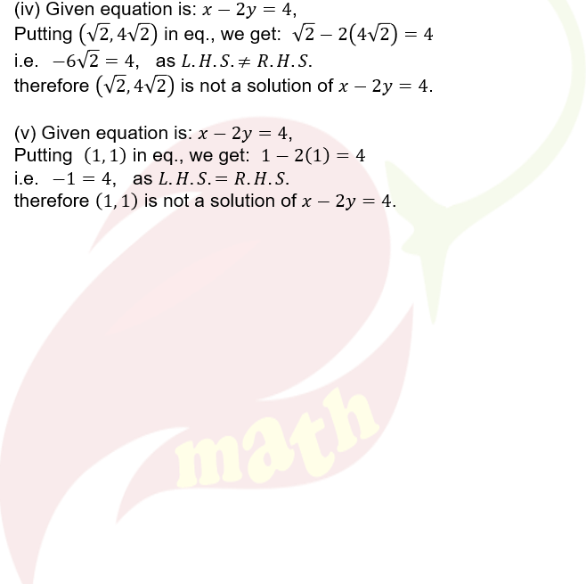 Ncert Solutions Class 9 Chapter 4 Linear Equations in Two Variables Exercise 4.2 Question 3