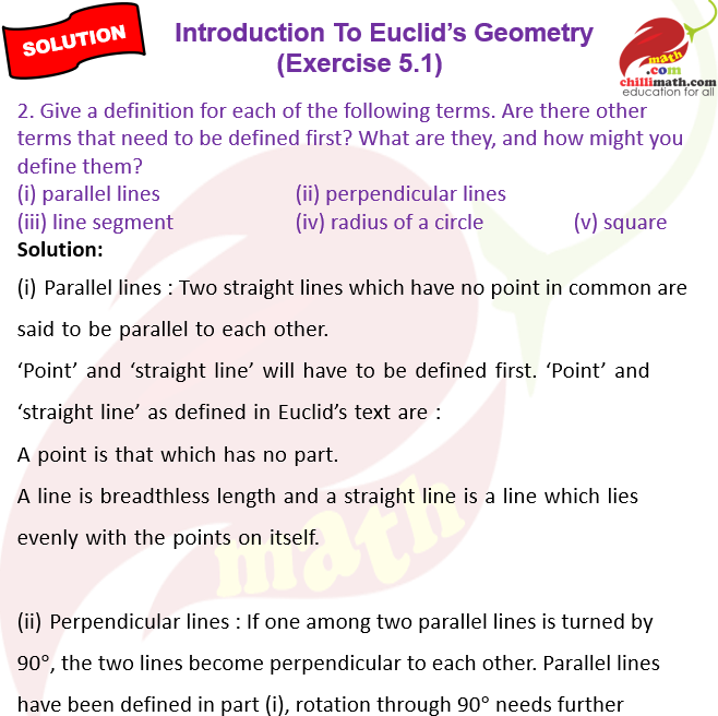 Ncert Solutions Class 9 Chapter 5 Introduction To Euclid’s Geometry Exercise 5.1 Question 2