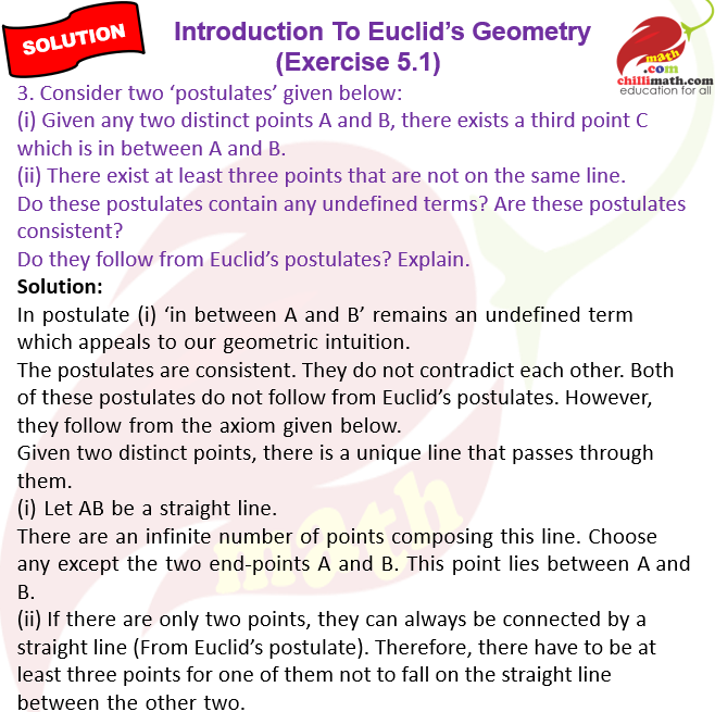 Ncert Solutions Class 9 Chapter 5 Introduction To Euclid’s Geometry Exercise 5.1 Question 3