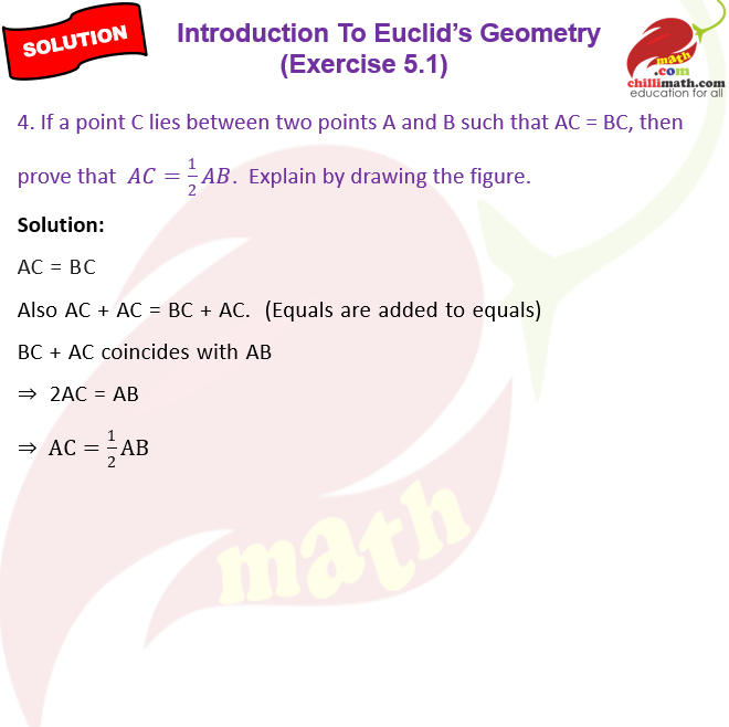 Ncert Solutions Class 9 Chapter 5 Introduction To Euclid’s Geometry Exercise 5.1 Question 4