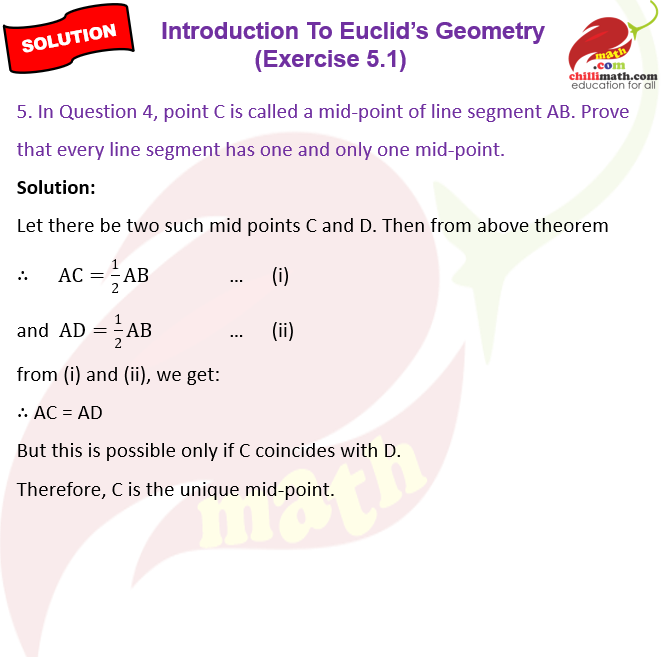 Ncert Solutions Class 9 Chapter 5 Introduction To Euclid’s Geometry Exercise 5.1 Question 5