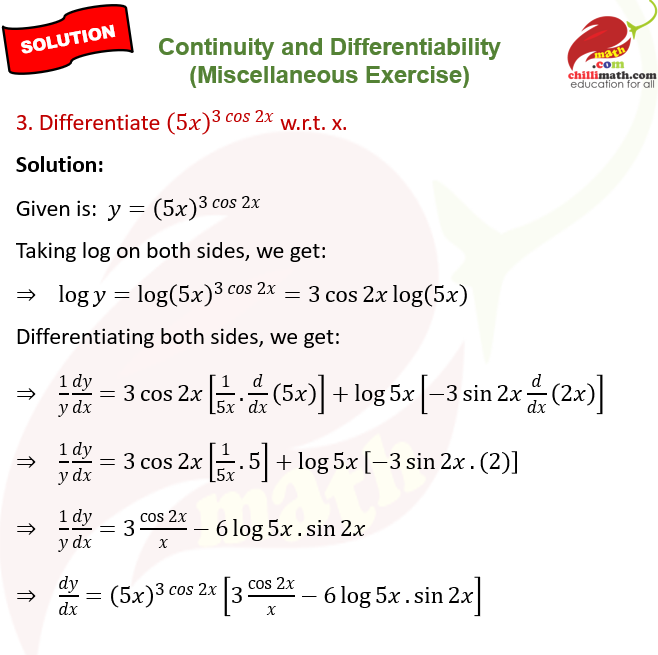 ncert solutions class 12 chapter 5 continuity and differentiability miscellaneous exercise question 3