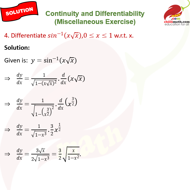 ncert solutions class 12 chapter 5 continuity and differentiability miscellaneous exercise question 4