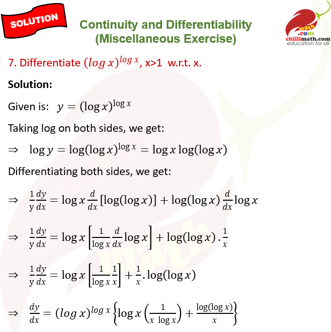 ncert solutions class 12 chapter 5 continuity and differentiability miscellaneous exercise question 7