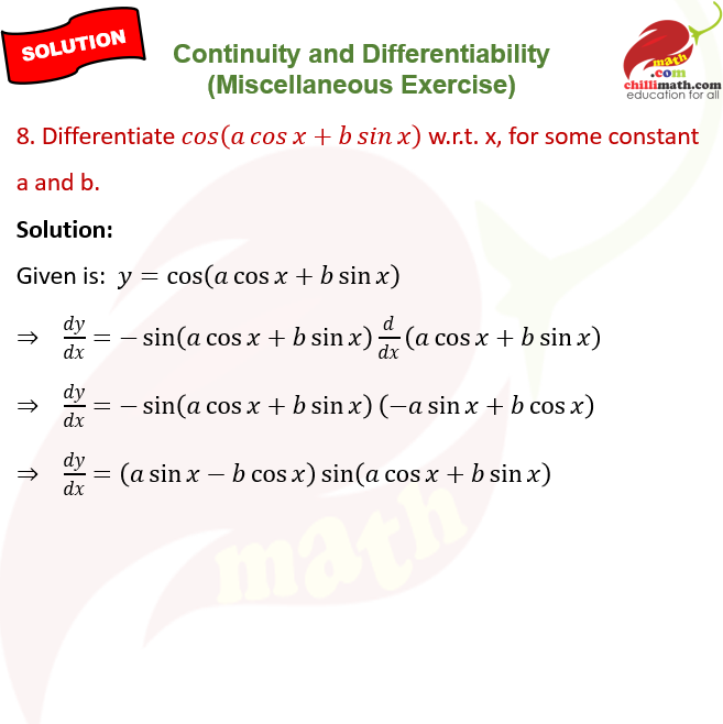 ncert solutions class 12 chapter 5 continuity and differentiability miscellaneous exercise question 8