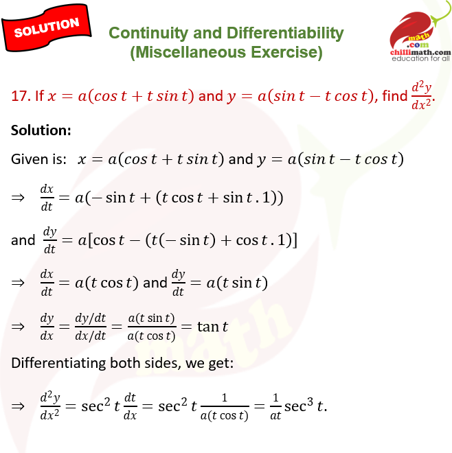 ncert solutions class 12 chapter 5 continuity and differentiability miscellaneous exercise question 17