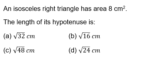 Heron Formula Class 9 maths mcq