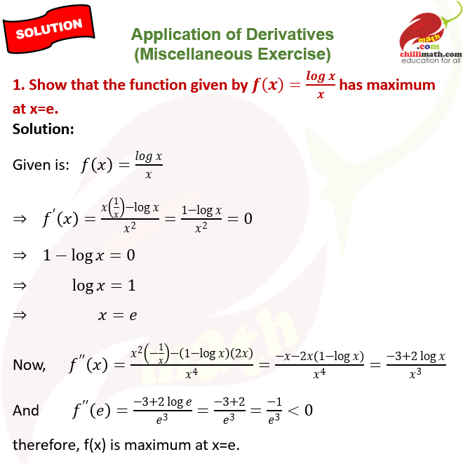 Ncert Solutions Class 12 chapter 6 Application of Derivatives Miscellaneous Exercise Question 1