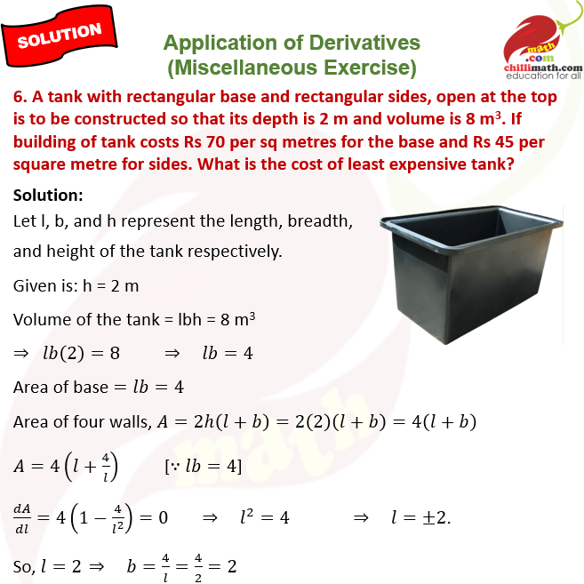 Ncert Solutions Class 12 chapter 6 Application of Derivatives Miscellaneous Exercise Question 6