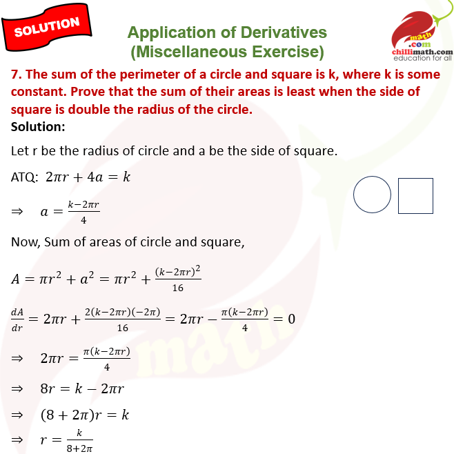 Ncert Solutions Class 12 chapter 6 Application of Derivatives Miscellaneous Exercise Question 7