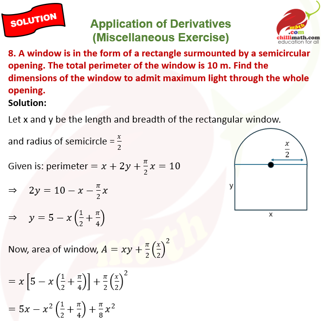 Ncert Solutions Class 12 chapter 6 Application of Derivatives Miscellaneous Exercise Question 8