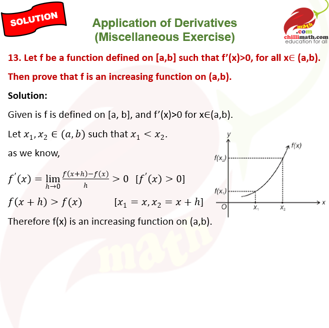 Ncert Solutions Class 12 chapter 6 Application of Derivatives Miscellaneous Exercise Question 13